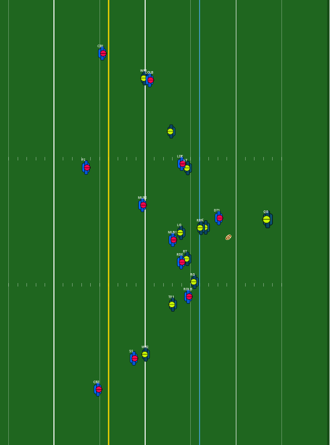 Field view during a run play